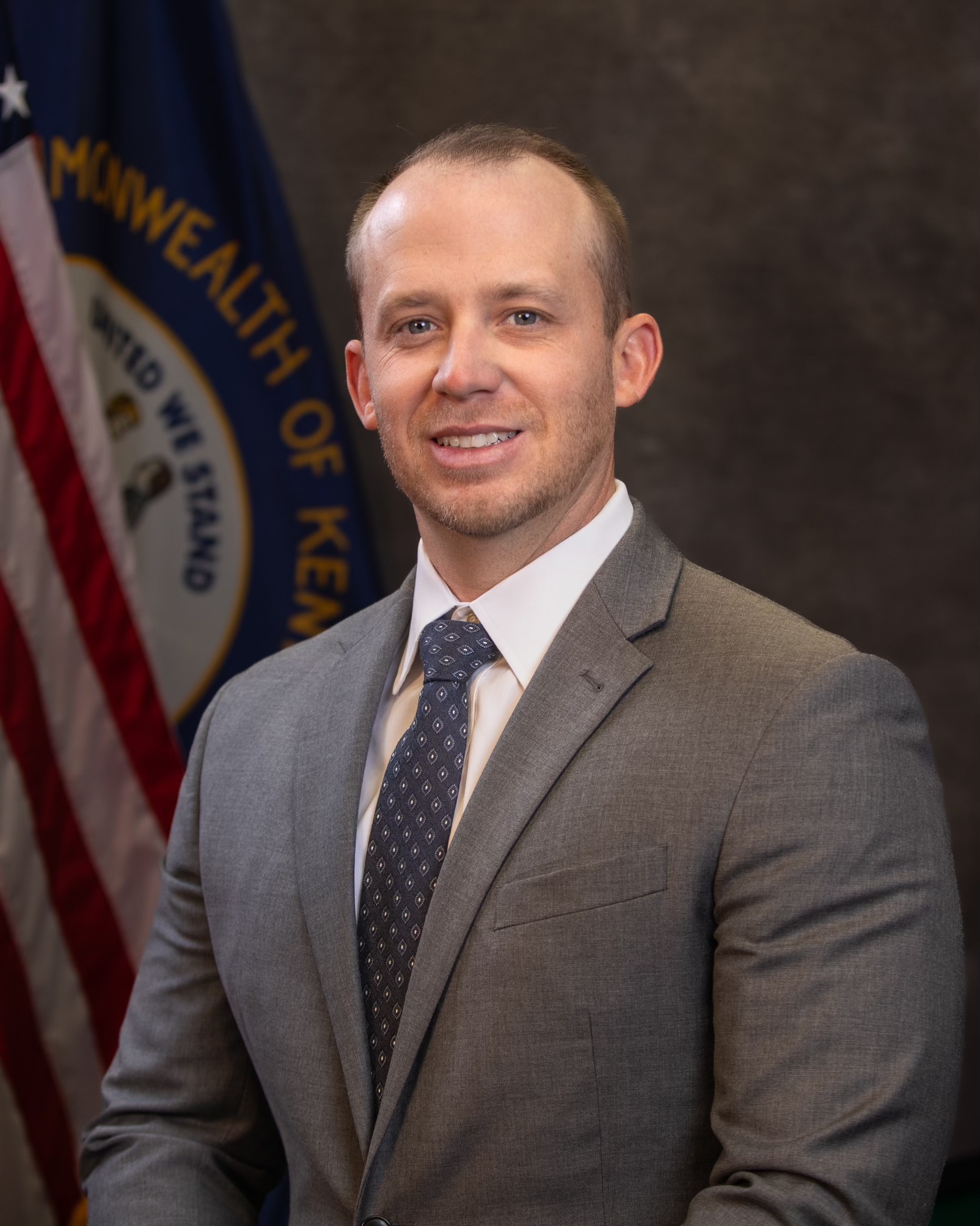Official portrait of Kentucky Agriculture Commissioner Jonathan Shell. 