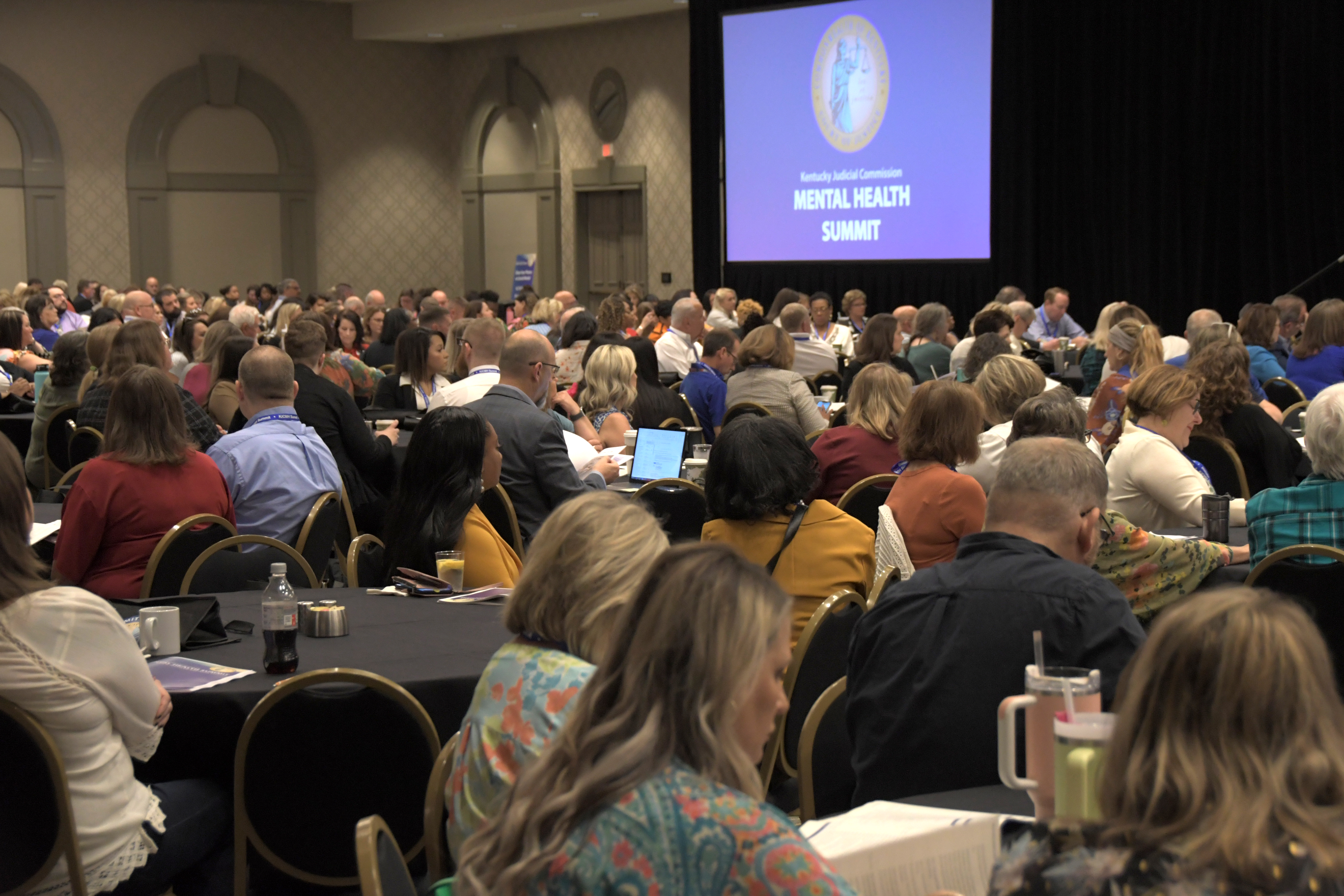 KJCMH attendees seeing a presentation.